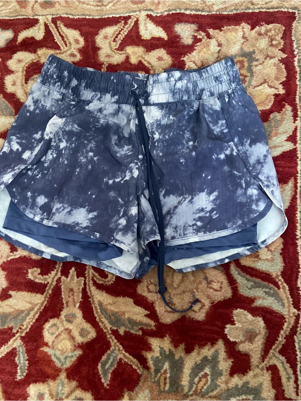 Velocity Tie-Dye Navy and White Women's Athletic Shorts